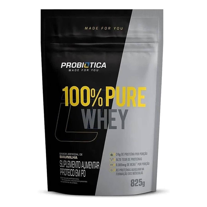 100 Pure Whey Refil Sabor Chocolate Probiótica 825g Na Drogaria Primus