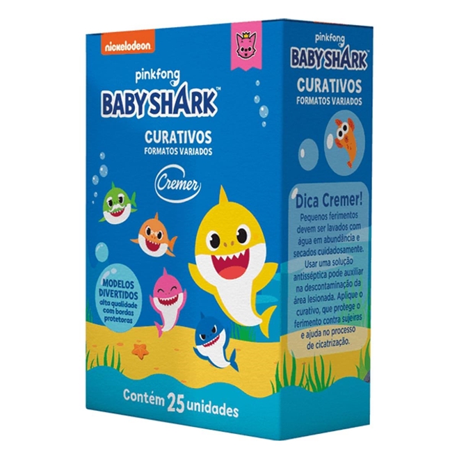 Curativo Cremer Baby Shark 25 Unidades Na Drogaria Primus