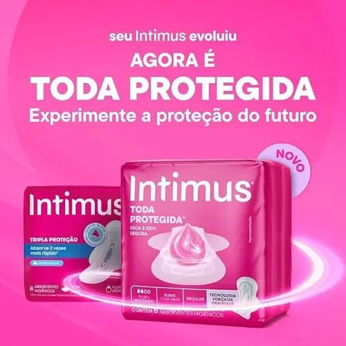 Absorvente Intimus Tripla Proteção Suave com Abas - 8 unidades