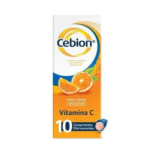 Cebion Vitamina C 1g Laranja Sem Açúcar 10 Comprimidos Efervescente