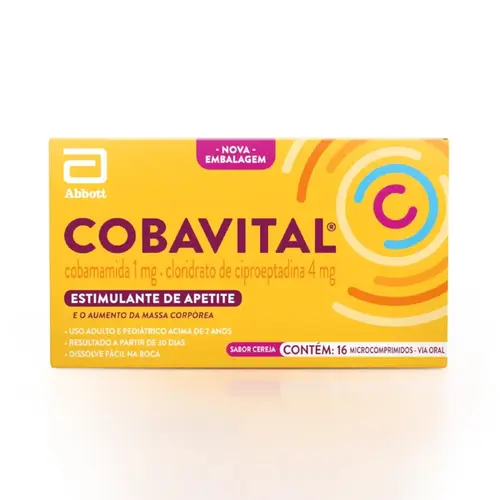 Cobavital Cobamina 1mg + Cloridrato de Ciproeptadina 4mg 16 Comprimidos