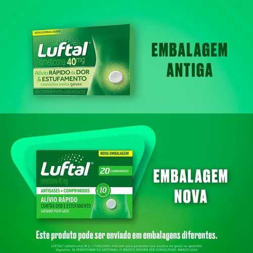Luftal Simeticona 40mg 20 comprimidos