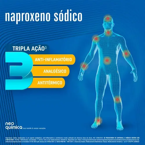 Naproxeno Sódico 550mg 20 comprimidos Neo Química Genérico
