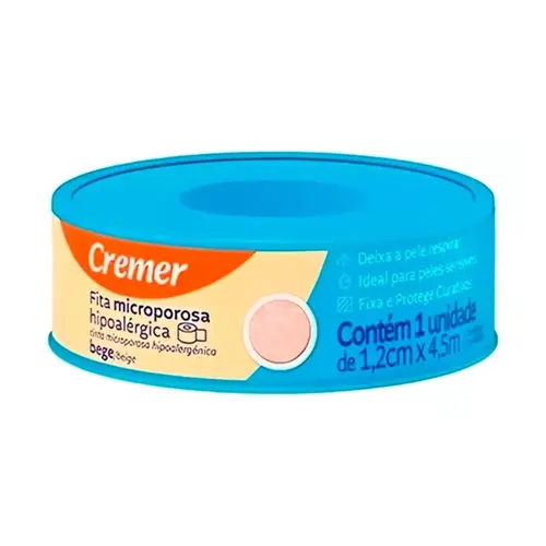 Fita Microporosa Cremer Bege 1.2cm X 4.5m