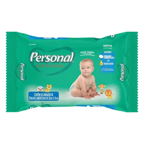 Lenço Umedecido Personal Baby 50 Unidades