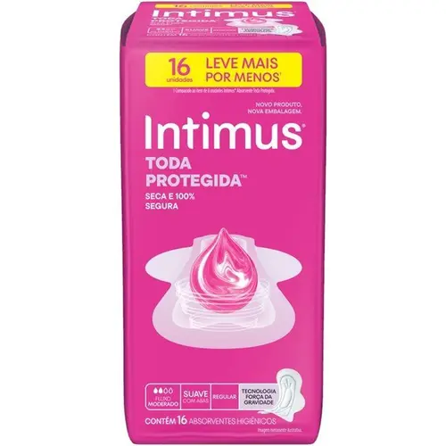 Absorvente Intimus Toda Protegida Suave Com Abas - 16 un