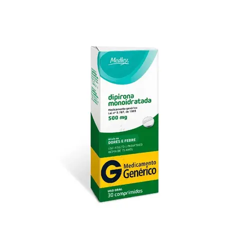 Dipirona 500mg 30 Comprimidos Genérico Medley