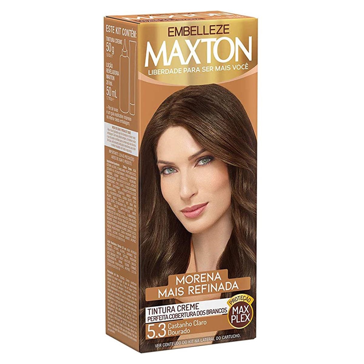 Compre Tintura Maxton Kit 5.3 Castanho Claro Dourado - TINTURA MAXTON ...