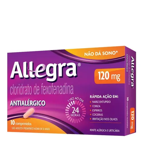 Antialérgico Allegra 120mg 10 Comprimidos