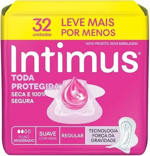 Absorvente Intimus Toda Protegida Suave Com Abas 32 Unidades