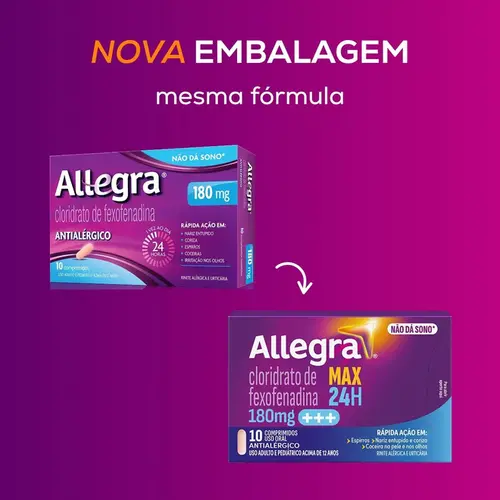 Allegra Fexofenadina 180mg 10 Comprimidos