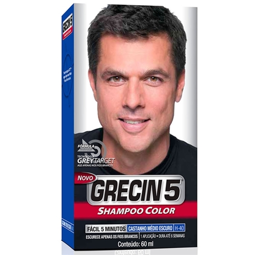 GRECIN 5 SHAMPOO TONALIZANTE - COR CASTANHO MÉDIO ESCURO
