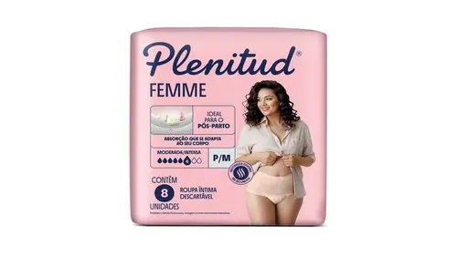Roupa Íntima Plenitud Femme P/M 8 Unidades