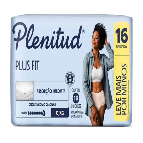 Roupa Íntima Plenitud Plus Fit G/Xg 16 Unidades