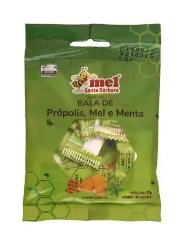 Bala de Própolis Mel e Menta Santa Bárbara