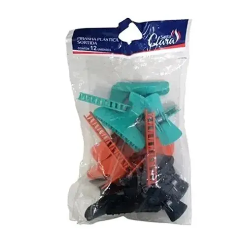 Piranha Plástica Para Cabelo Santa Clara 12 Unidades
