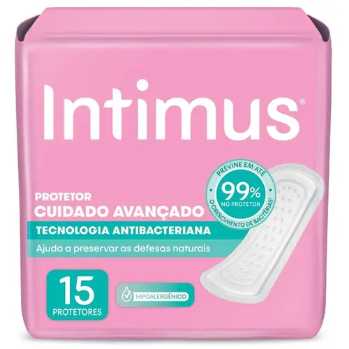 Protetor Diário Intimus Antibacteriano Com 15 Unidades
