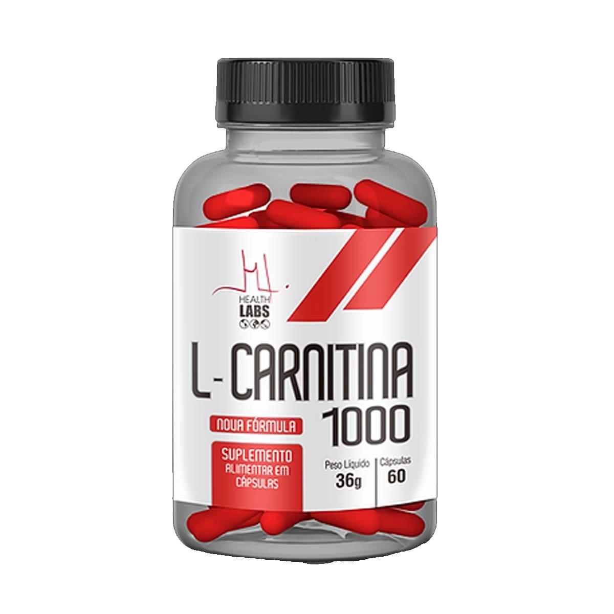 L-carnitina 1000mg Health Labs 60 Cápsulas Na Drogaria Primus