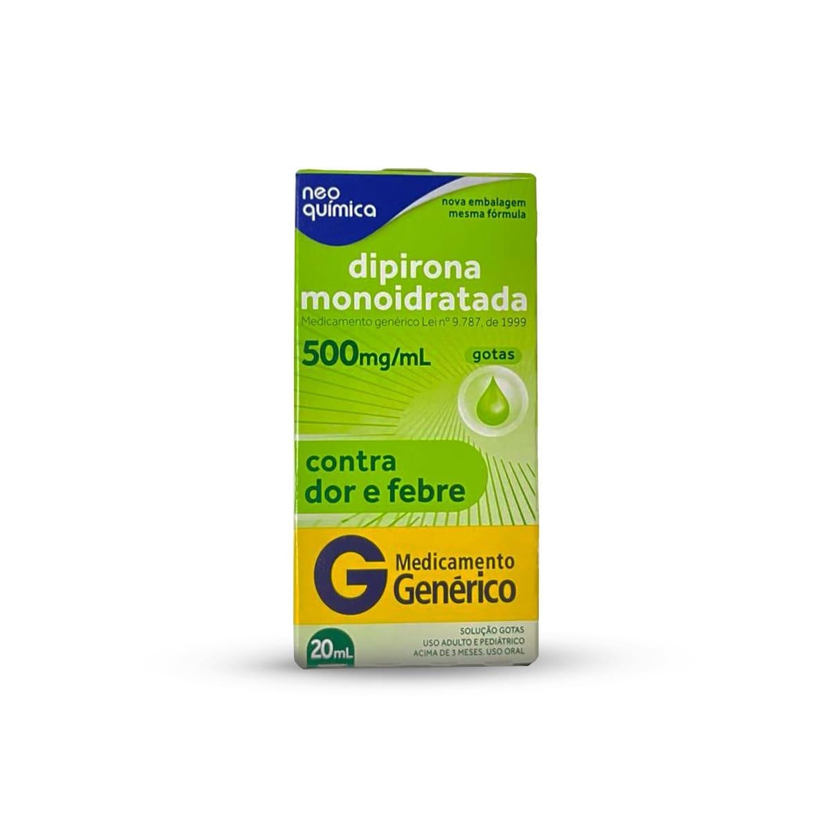 Dipirona 500mg/ml 20ml Genérico Neoquímica Na Drogaria Primus