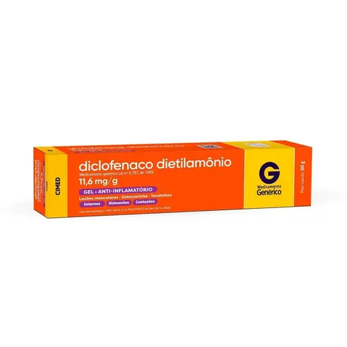 Diclofenaco Dietilamônio 11,6mg/g Gel 60g Cimed Genérico