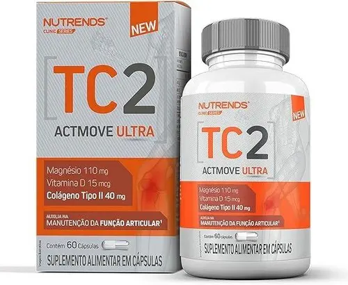 Suplemento Alimentar TC2 Actmove Ultra (Colágeno Tipo 2 + Magnésio + Vitamina D) - Nutrends 60 Cápsulas