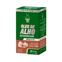 Óleo de Alho Desodorizado 500mg Health Labs 60 Cápsulas