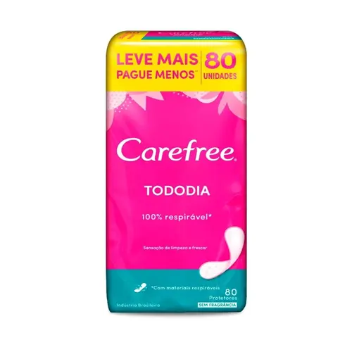 Protetor Diário Carefree Todo Dia Sem Perfume Leve 80 Pague 60