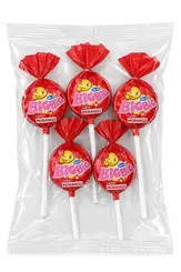 Pirulito Big Big Chicle Morango 5 Unidades
