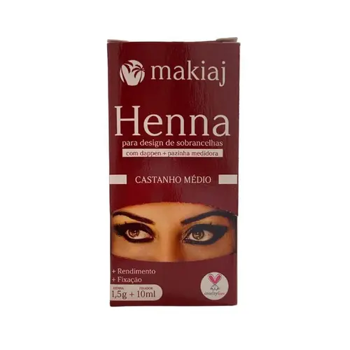 Henna Sobrancelha Makiaj Castanho Médio