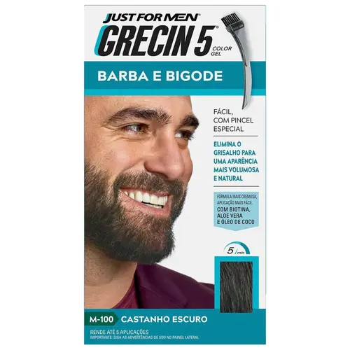 Grecin 5 Barba e Bigode Castanho Escuro