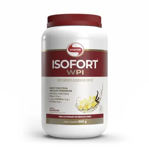 ISOFORT WPI Whey Protein Isolado Sabor Baunilha 900g