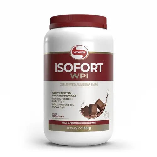 ISOFORT WPI Whey Protein Isolado Sabor Chocolate 900g