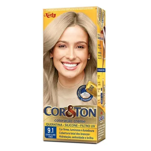 Tintura Cor & Ton - Cor 9.01 Louro Claro Cinza