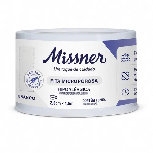 Fita Missner Microporosa  2,5cm X 4,5m