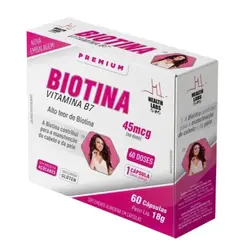 Biotina 45mcg Health Labs 60 Cápsulas