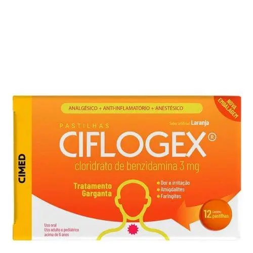 Pastilha Ciflogex Sabor Laranja 12 Unidades