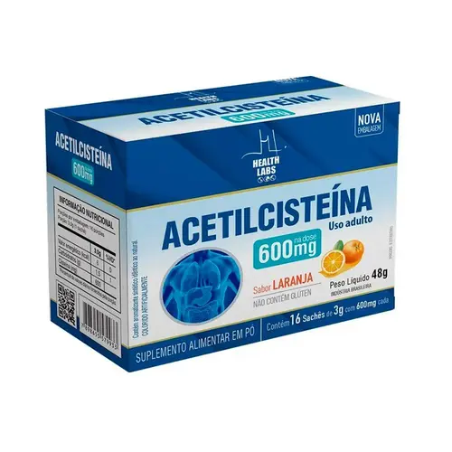 Acetilcisteína 600mg Health Labs 16 Sachês