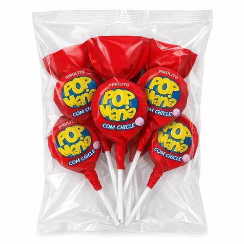 Pirulito Pop Maxxi Morango 5 Unidades