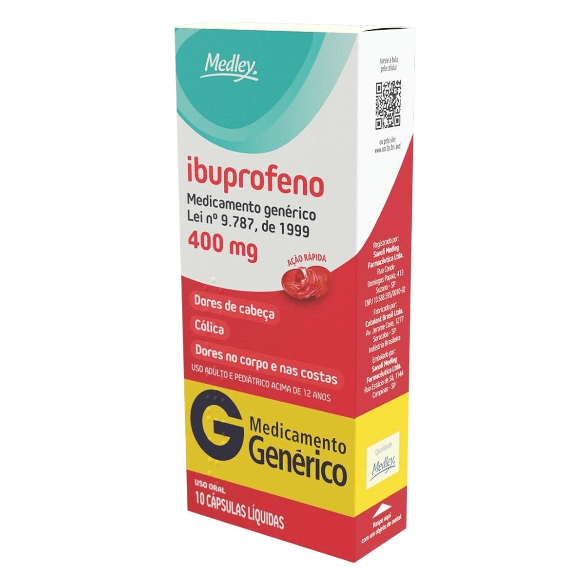 Compre Ibuprofeno 400mg Com 10 Cápsulas Liquidas Medley