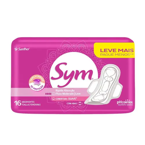 Absorvente Sym Premium Suave Com Abas 16 Unidades
