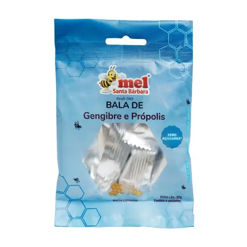 Bala Propolis e Gengibre Diet Santa Barbara