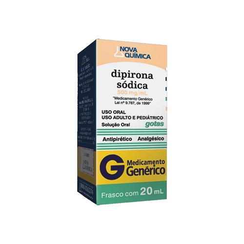 Dipirona 500mg ML Gotas, 20mL Nova Química Na Drogaria Primus