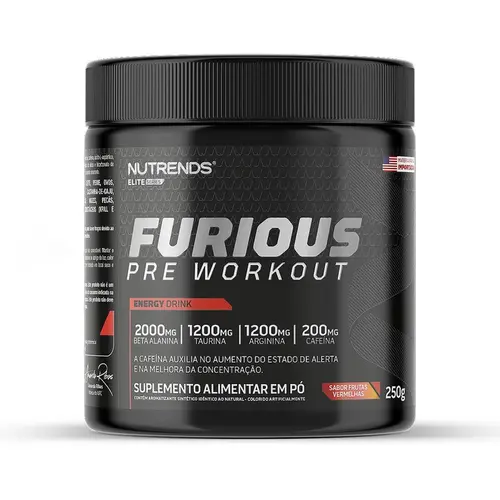 Furious Pré Workout Sabor Frutas Vermelhas 250g