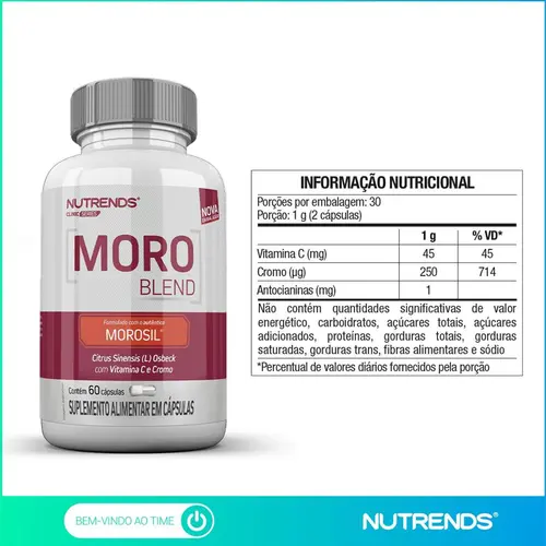 Moro Blend (Laranja Moro + Vitamina C + Cromo) Nutrends 60 Cápsulas