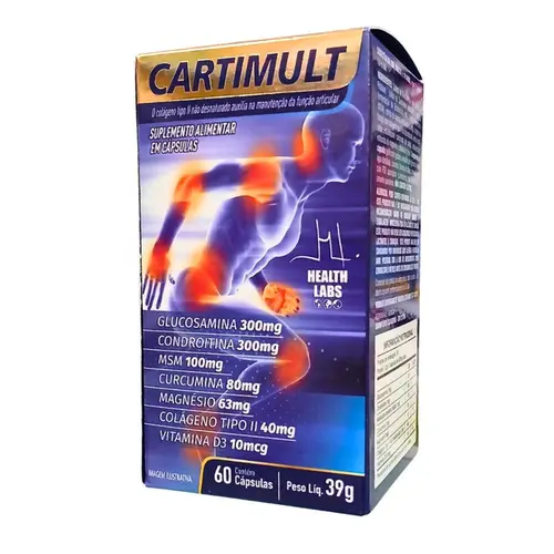 Suplemento para Cartilagem e Articulações Cartimult Health Labs 60 Cápsulas