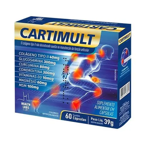 Suplemento para Cartilagem e Articulações Cartimult Health Labs 60 Cápsulas