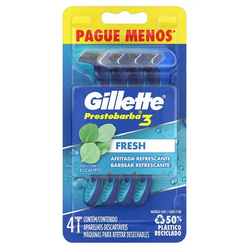 Aparelho Gillette Prestobarba 3 Fresh Leve 4 Pague 3