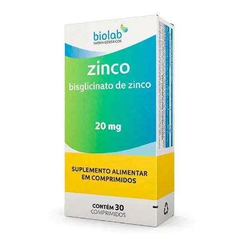 Zinco 20Mg - 30 Comprimidos Biolab