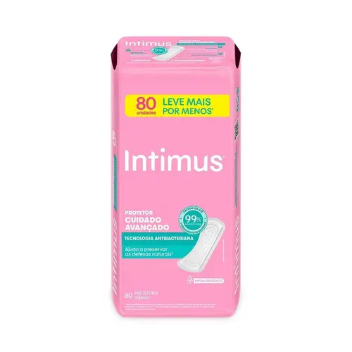 Protetor Diário Intimus Tecnologia Antibacteriana 80 Unidades