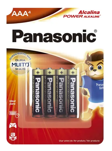 Pilha Panasonic Alcalina Palito Aaa 4 Unidades